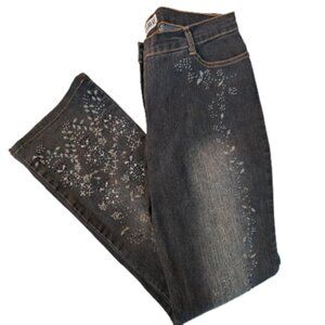 Elisa Landri Women's Straight Leg Black Embroidered Jeans Size 42
